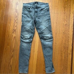 Men’s Hudson jeans  Ethan biker skinny jeans denim 31 gray EUC
